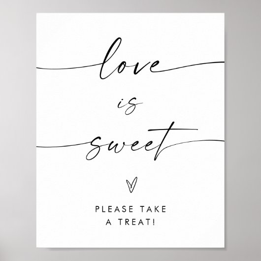 Minimalistische Liebe ist Sweet Shower Dessert Sig Poster (Vorne)