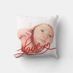 Minimalistische Liebe mit Valentinstag Foto Kissen