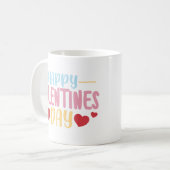 Minimalistische Liebe Niedlich Valentinstag Fröhli Kaffeetasse (Vorderseite Links)