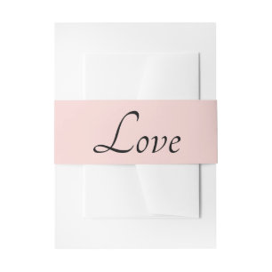 Minimalistische Liebe Schwarz Rosé Hochzeit Einladungsbanderole