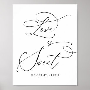 Minimalistische Liebe Schwarz/Weiß: Sweet Dessert Poster