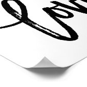 Minimalistische Liebe Schwarz/Weiß | Typografie Poster (Ecke)