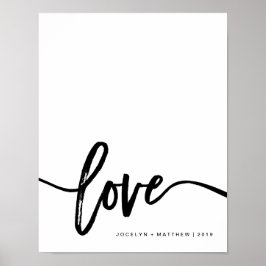 Minimalistische Liebe Schwarz/Weiß | Typografie Poster