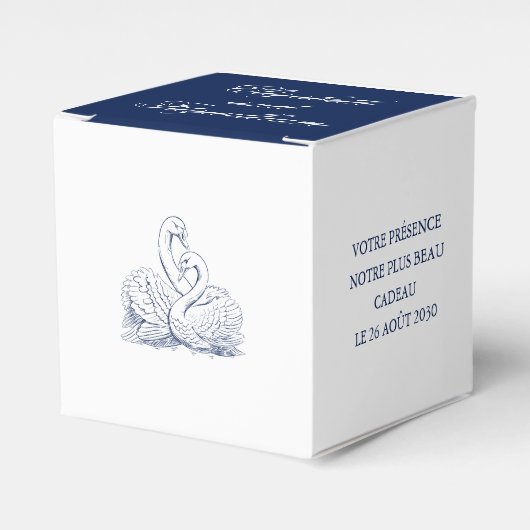 Minimalistische Liebe Swans Hochzeit Geschenkschachtel (Vorderseite)
