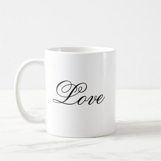 Minimalistische Liebe Text Tasse | Liebe Cup | LIE (Links)
