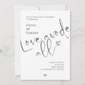 Minimalistische Liebe über allen Whimsikskriptverh Einladung (Vorderseite)