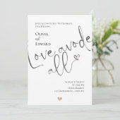 Minimalistische Liebe über allen Whimsikskriptverh Einladung (Stehend Vorderseite)