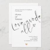 Minimalistische Liebe über allen Whimsikskriptverh Einladung (Vorne/Hinten)