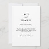 Minimalistische Liebe und Dank Foto Hochzeit Dankeskarte (Rückseite)