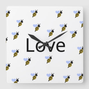 Minimalistische Liebe Wall Clock - Romantisches mo Quadratische Wanduhr