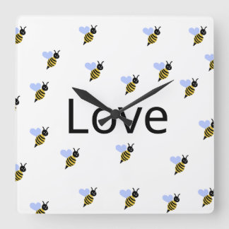 Minimalistische Liebe Wall Clock - Romantisches mo Quadratische Wanduhr