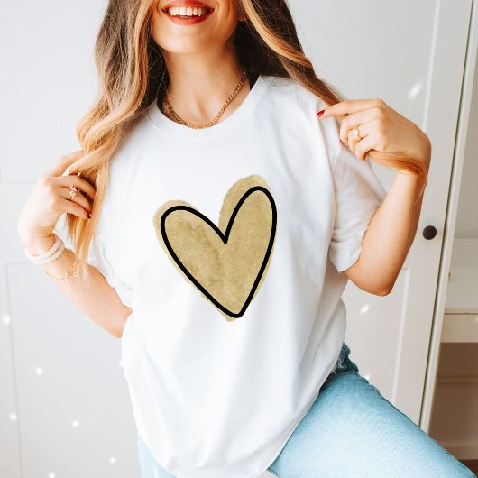 Minimalistische Liebe Wasserfarbenes Herz Trendy T-Shirt
