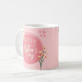 Minimalistische Liebe Zuneigung Schöne Rosa Blüte Kaffeetasse (Vorderseite Links)