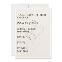 Minimalistische Liebes-Elegante Hochzeitseinladung