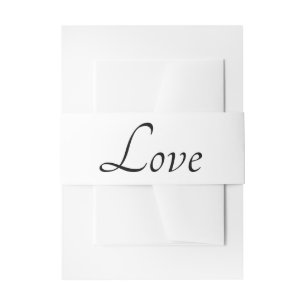 Minimalistische Liebes Hochzeit Schwarz Weiß Einladungsbanderole