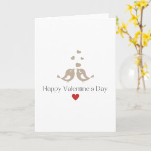 Minimalistische Liebesvögel Valentinstag Süße Lieb Karte