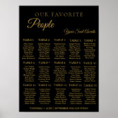 Minimalistische Lieblings-Leute Hochzeitstabelle Poster (Vorne)