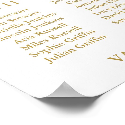 Minimalistische Lieblings-Leute Hochzeitstabelle Poster (Ecke)