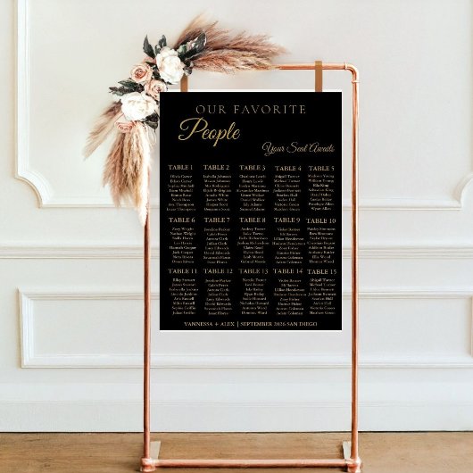 Minimalistische Lieblings-Leute Hochzeitstabelle Poster