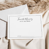 Minimalistische Lieblingsmusik mit Bride Game Hinweiskarte