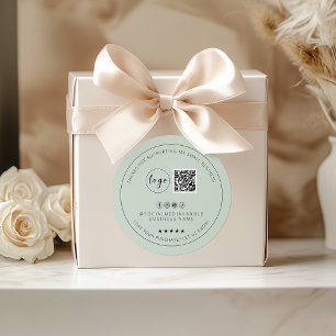 Minimalistische Light Minze Danke Aufkleber