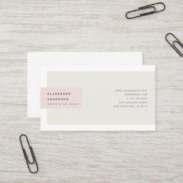 Minimalistische Light Pink Greige Business Card Visitenkarte