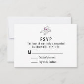 Minimalistische Lila Berries Blätter Hochzeitsszen RSVP Karte (Vorderseite)