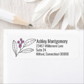 Minimalistische Lila Berries Blätter Personalisier (Insitu)