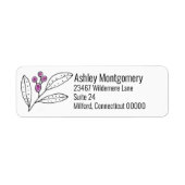 Minimalistische Lila Berries Blätter Personalisier (Vorne)