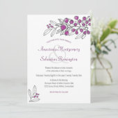 Minimalistische Lila Berry Leaf Einladung zur Hoch (Stehend Vorderseite)