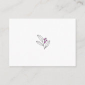 Minimalistische Lila Berry Leaf Wedding Guest Deta Begleitkarte (Rückseite)
