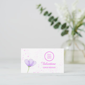 Minimalistische Lila Blume Pink Splash Florist Visitenkarte