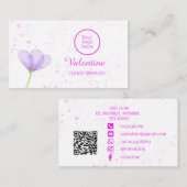 Minimalistische Lila Blume Pink Splash Florist Visitenkarte (Vorne/Hinten)