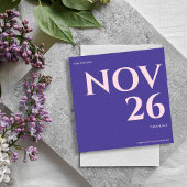 Minimalistische Lila Blush-Hochzeit speichern Sie Ankündigung