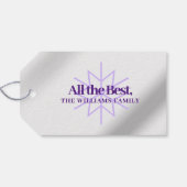 Minimalistische Lila Foil Frohe Weihnachten Schnee Geschenkanhänger (Rückseite Horizontal)