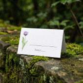Minimalistische Lila Hochzeitsempfehlung Platzkarte