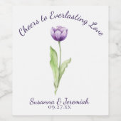 Minimalistische Lila Hochzeitsempfehlung Weinetikett (Einzelnes Label)