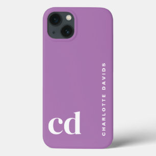 Minimalistische Lila Monogramm Case-Mate iPhone Hülle
