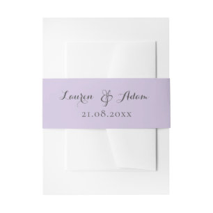 Minimalistische Lila Monogramm-Hochzeit Einladungsbanderole