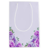 Minimalistische Lila Peony Gift Bag Mittlere Geschenktüte (Vorderseite)