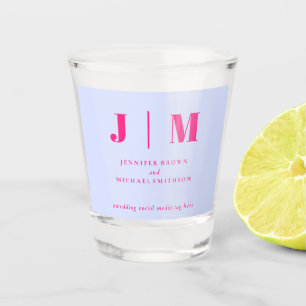 Minimalistische lila-pinke einfache Trink-Hochzeit Schnapsglas