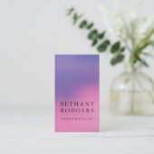 Minimalistische Lila Rosa Blende Visitenkarte (Stehend Vorderseite)