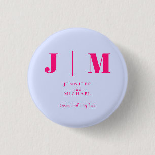 Minimalistische lila rosa einfache Trend-Hochzeit Button