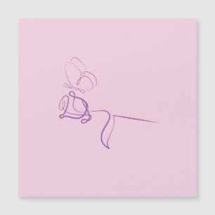Minimalistische lila Rosen-Papier-Servietten Magnetkarte