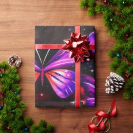 Minimalistische lila Schmetterlinge Geschenkpapier