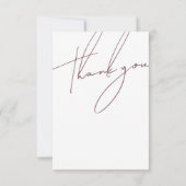 Minimalistische Lila Script-Typografie-Hochzeit Dankeskarte (Rückseite)