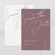 Minimalistische Lila Script-Typografie-Hochzeit