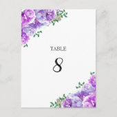 Minimalistische Lila Sitzplatzkarte Postkarte (Vorderseite)