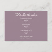 Minimalistische Lila Skripteinsätze Begleitkarte (Vorderseite)