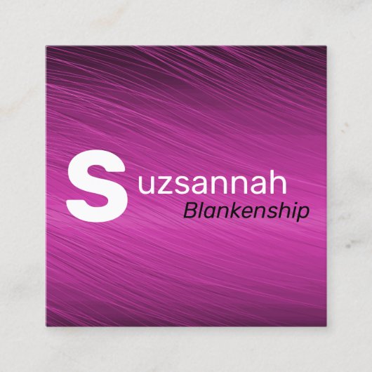 Minimalistische Lila Streams großer Text QR-Code Quadratische Visitenkarte (Vorderseite)